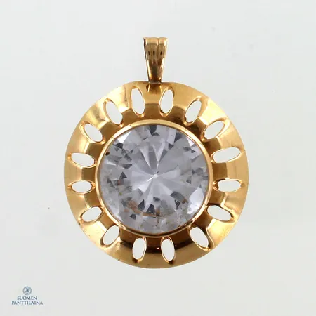 Kiviriipus, kivessä kulumia, korkeus 34mm, 585br,  Paino: 4,7 g