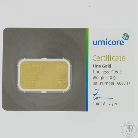 Kultaharkko, umicore, 999.9,  Paino: 10 g