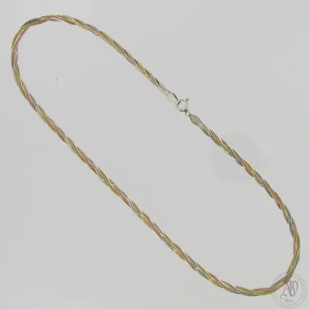 Punottu-kaulaketju, pituus 44cm, leveys 5mm, 925,  Paino: 10,1 g