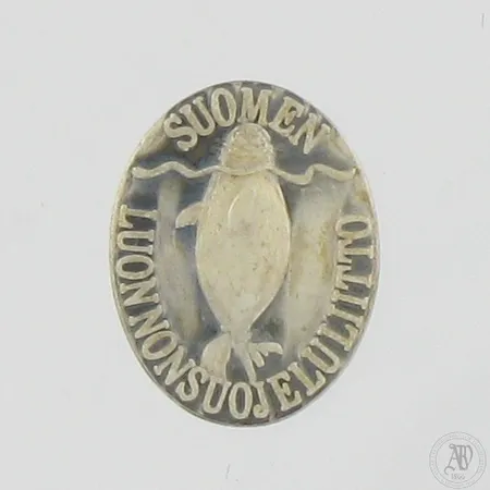 Suomen Luonnonsuojeluliitto- rintamerkki, korkeus 17mm, leveys 12mm, 925,  Paino: 2 g