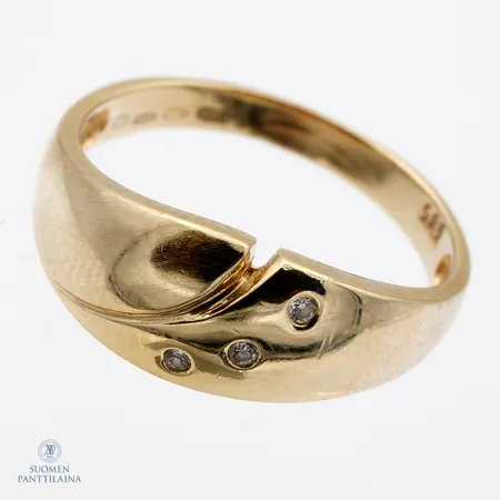 Timanttisormus 3xn.0.01ct, koko 17½, 585,  Paino: 3,2 g