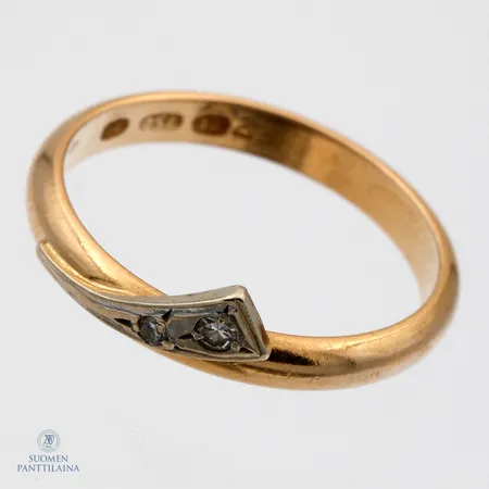 Timanttisormus 2xn.0.01-0.02ct, 750,  Paino: 2,2 g