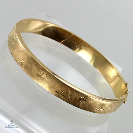 Rannerengas, varmuusketju viallinen, kaiverrettu, käytön jälkiä, Ø63mm, 585br,  Paino: 16,4 g