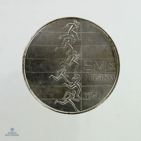 Juhlaraha, EMX Helsinki 1971, nimellisarvo 10mk, 500,  Paino: 24 g