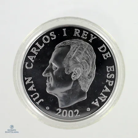 Hopeinen juhlaraha, 10 Euro - Juan Carlos I (Spanish Presidency) 2002, 925,   Paino: 27 g
