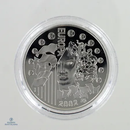 Hopeinen juhlaraha,  1 ½ Euro (Euro) 2002, 900,   Paino: 22,2 g