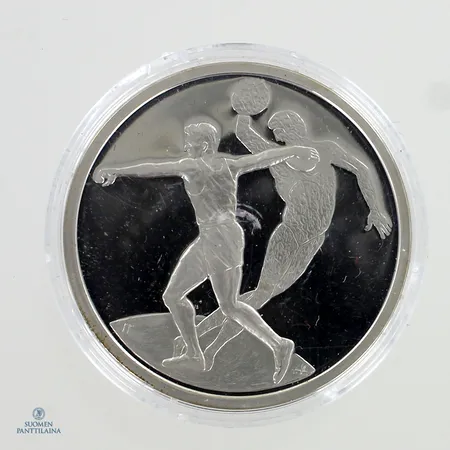 Hopeinen juhlaraha,  10 Euro (Disc Throw) 2004 , 925,  Paino: 34,2 g