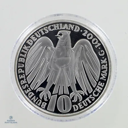 Hopeinen juhlaraha,  10 Deutsche Mark (Federal Constitutional Court) 2001 , 925,  Paino: 15,5 g