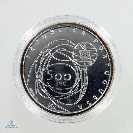Hopeinen juhlaraha, 500 Escudos (European Culture Capital) ND (2001), 500h,   Paino: 14 g