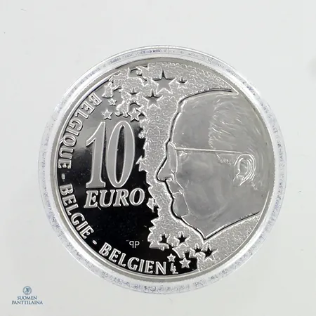Hopeinen juhlaraha,  10 Euro - Albert II (Belgian Railway) 2002 , 925,  Paino: 18,7 g