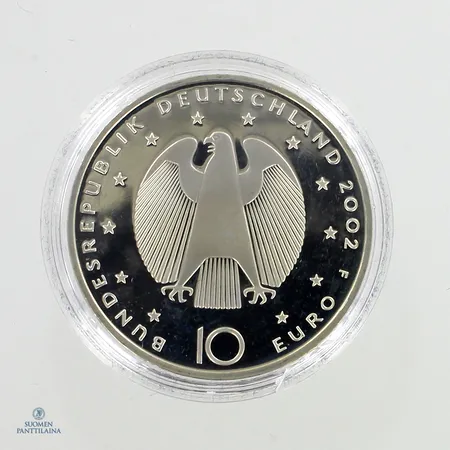 Hopeinen juhlaraha, 10 Euro (Euro Currency) 2002 , 925,  Paino: 18 g