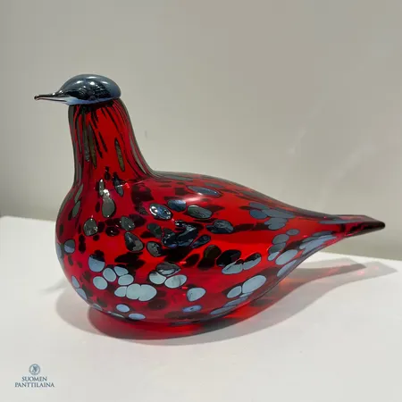 Lasilintu, Rubiinilintu, signeeraus Oiva Toikka, Iittala, mitat 125 x 200mm