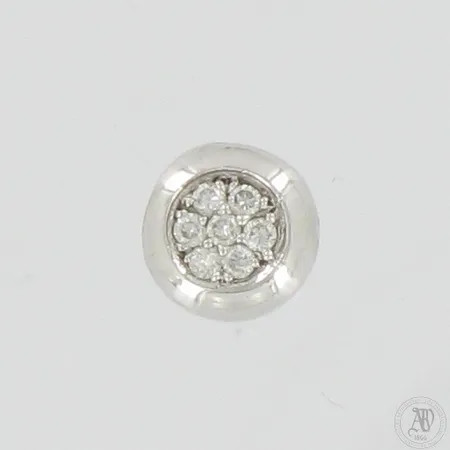 Timanttiriipus 7xn.0.02ct, Ø 9mm, ketjuaukon korkeus 4mm, 750 valkokulta,  Paino: 1,9 g