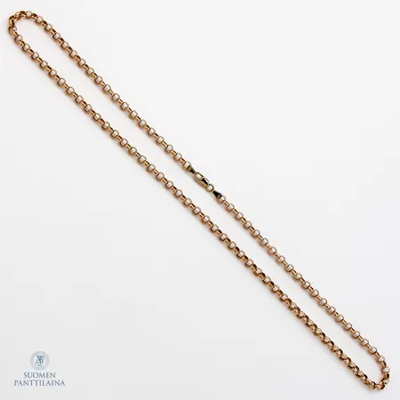 Papukaulaketju, pituus 45,5cm, leveys 3,6mm, 585,  Paino: 5,1 g