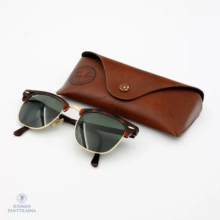 Aurinkolasit, Ray-Ban Clubmaster, RB 3016 W0366, 49/21, pieniä käytön jälkiä, kotelo viallinen