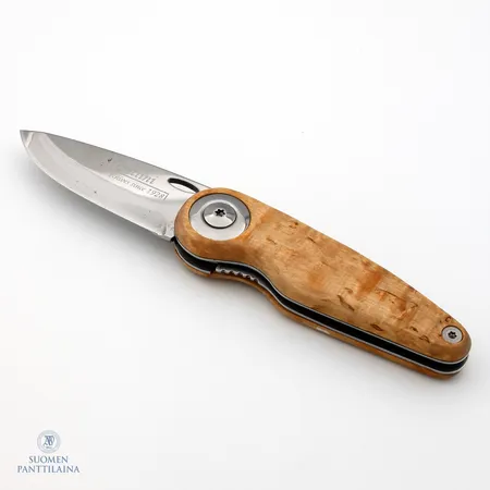 Taittoveitsi, Marttiini, Pelikaani Visa, terässä kaiverrus, terän pituus 8cm, koko pituus 18cm