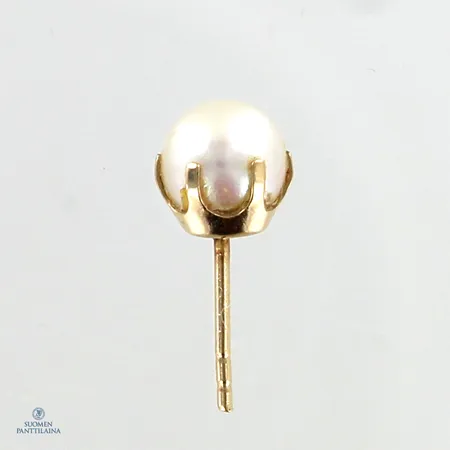 Yksi helmikorvakoru, helmen Ø 6,3mm, tausta puuttuu, 585br,  Paino: 0,6 g