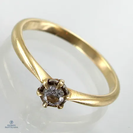 Timanttisormus 1xn.0.18ct, koko 18½, 585,  Paino: 2,4 g