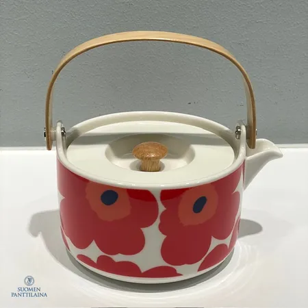 Teekannu Marimekko, Oiva/Unikko, tilavuus 7 dl, korkeus 18,0cm.
