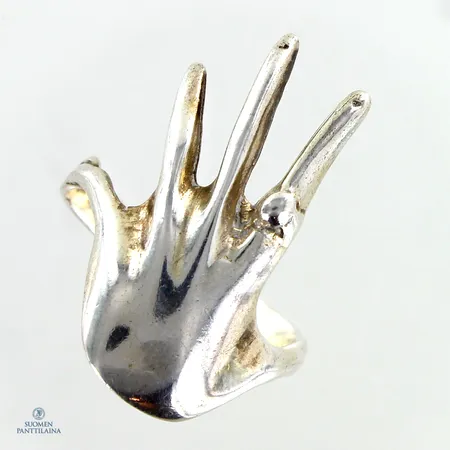 Sormus, koko 18¼, 925,  Paino: 3,6 g