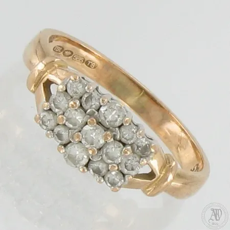 Timanttisormus 8xn.0.02ct 7xn.0.03ct, koko 16½,  Paino: 2,8 g