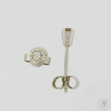 Timanttikorvakorut 2xn.0.02ct, Ø 3mm, 750 valkokulta,  Paino: 0,6 g
