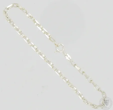 Ankkuri-ranneketju, pituus 185mm, leveys 3mm, 925, Paino: 3,2 g
