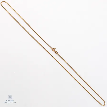 Venetsia-kaulaketju, pituus 50cm, leveys 0,9mm, käytön jälkiä, 585, Paino: 3,6 g