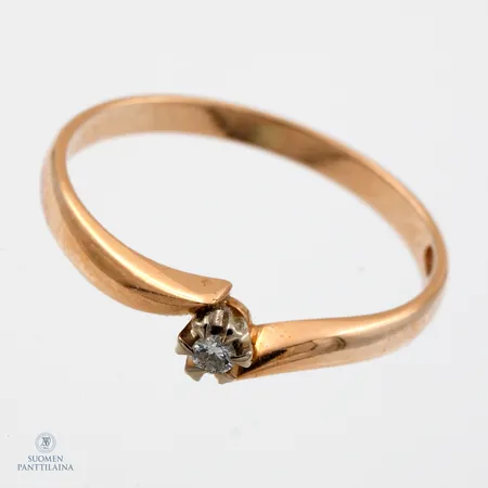 Timanttisormus 1xn.0.02ct, koko 17, 585, Paino: 1,4 g