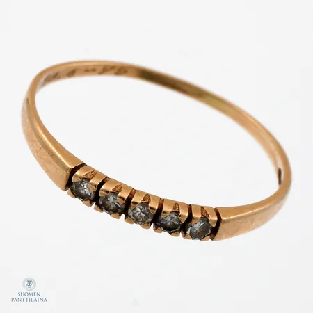 Timanttisormus 5xn.0.01ct, koko 17½, 585, Paino: 0,8 g