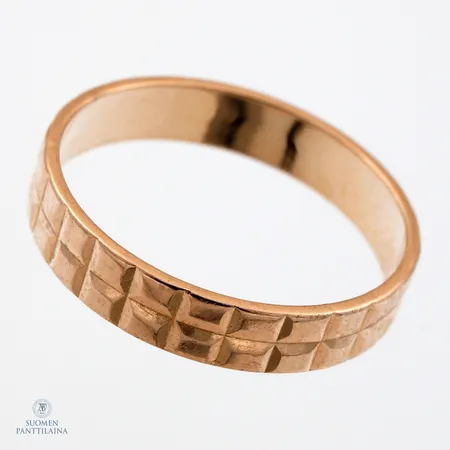 Kuviotu sormus, koko 17½, 585, Paino: 2,2 g