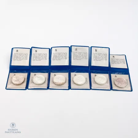 Kuusi juhlaraha, Urho Kekkonen 1981, yht. nimellisarvo 300mk, 500, Paino: 120 g