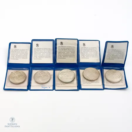 Viisi juhlarahaa, Urho Kekkonen 1975, yht. nimellisarvo 50mk, 500, Paino: 117,5 g