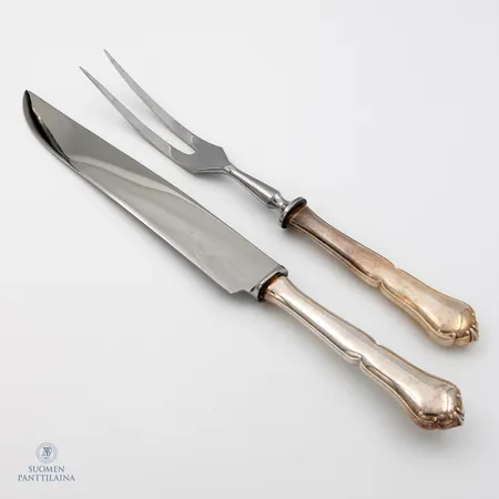 Paistiveitsi ja haarukka, Chippendale, pituudet 257-305mm, 830br, Paino: 227,6 g