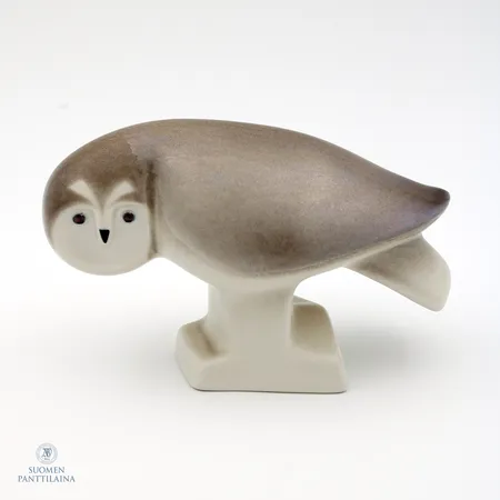 Pöllö, Arabia, Lillemor Mannerheim-Klingspor, signeerattu Lillemor, WWF:lle. korkeus 120mm 