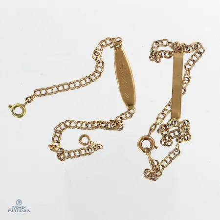 Kaksi viallista ranneketjua, 585,  Paino: 3,7 g