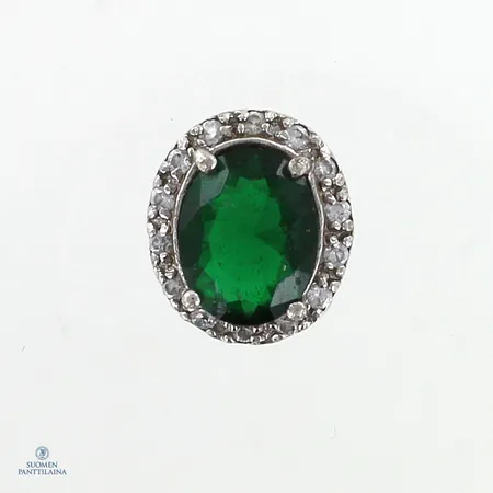 Kiviriipus, keskikivessä selvää kulumaa, korkeus 12mm, tekijäleima GHK, 925br,  Paino: 1,9 g