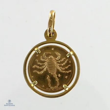 Horoskooppiriipus, Skorpioni, korkeus 30mm, Ø 19mm, 585,  Paino: 3,4 g