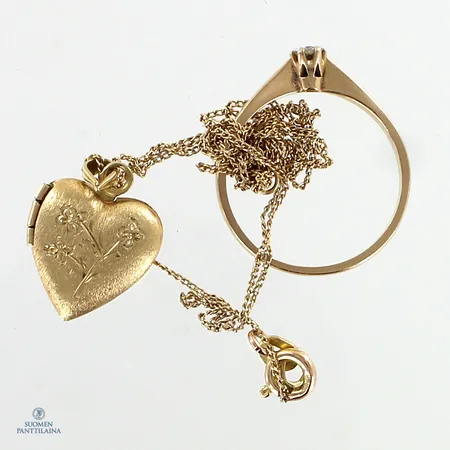 Erä kultaa 1xn.0.09ct, osa viallisia, 585br, Paino: 4,4 g