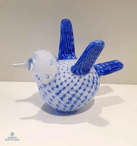 Lasilintu Iittala, Kiuru Vuosilintu 2017, mitat 200x135mm, design O.Toikka Iittala 2017, alkuperäislaatikko
