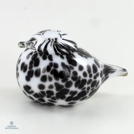 Lasilintu Iittala, Pikku-Hippi, Korkeus 3.5 cm, pituus 7 cm, Signeerattu O.Toikka Nuutajärvi, 2004