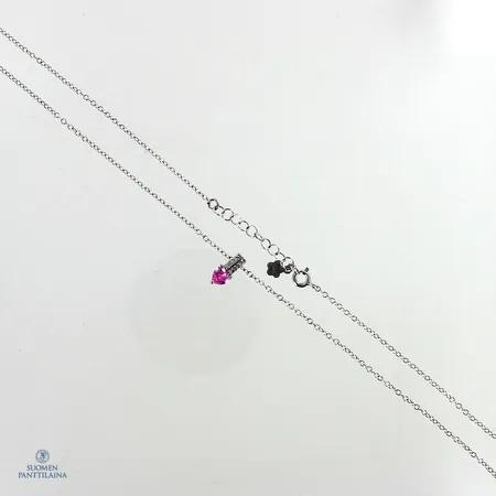 Kaulaketju kiviriipuksella, ketjun pituus 42-45cm, riipuksen korkeus 11mm, 925br, Paino: 2,3 g