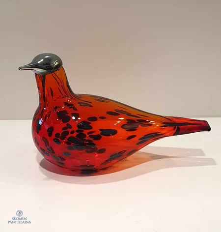 Lasilintu, Rubiinilintu, signeeraus Oiva Toikka, Iittala, mitat 125 x 200mm