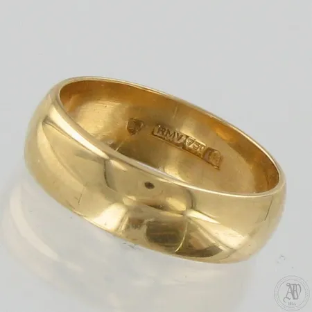 Sileä sormus, koko 17½, 750, Paino: 6,1 g