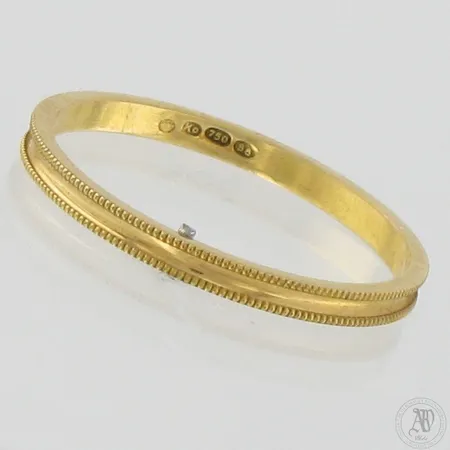 Kuvioitu-sormus, koko 19½, 750,  Paino: 1,5 g