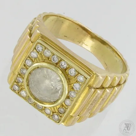 Timanttisormus 20xn.0.03ct 1xn.2.0ct, koko 20¼, 585,   Paino: 17,2 g