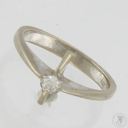 Timanttisormus 1xn.0.18ct, koko 16½, 750 valkokulta,  Paino: 2,7 g