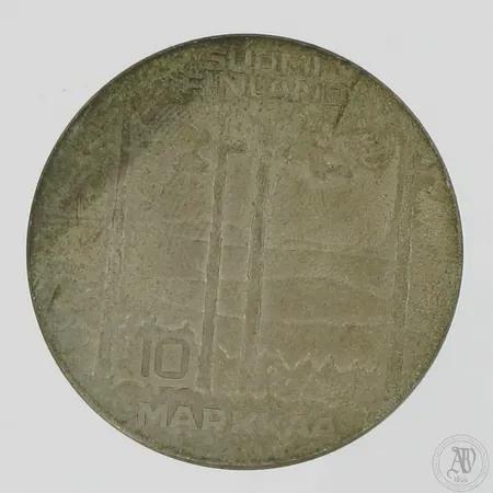 Juhlaraha, Urho Kekkonen 1975, nimellisarvo 10 mk, 500, Paino: 23,4 g