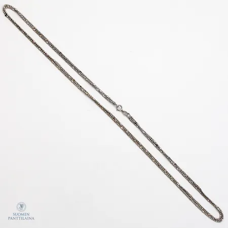 Kaulakoru, pituus 41cm, 750 valkokultaa,  Paino: 5 g