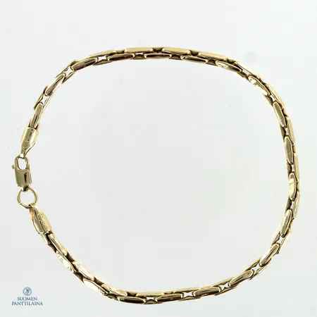 Viallinen ranneketju, painaumia, pituus 180mm, 585,  Paino: 3,5 g